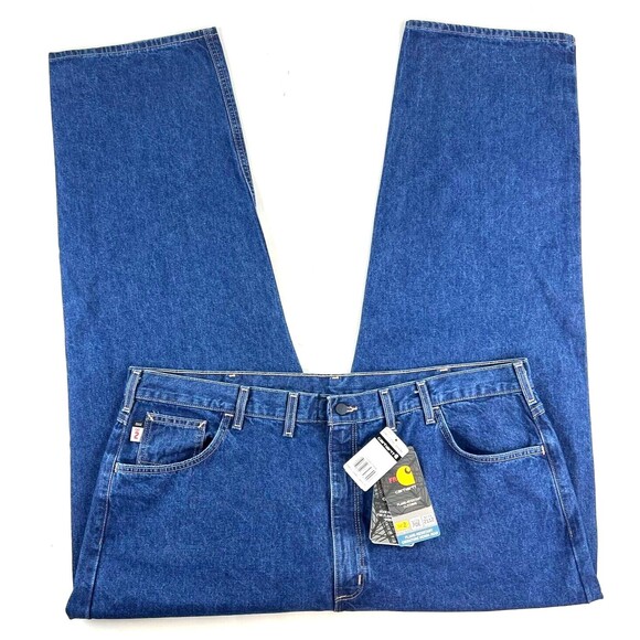 Carhartt Mens Flame Resistant Signature Denim Jean Relaxed Fit 44 X 33 Cat 2 NWT - Picture 4 of 11